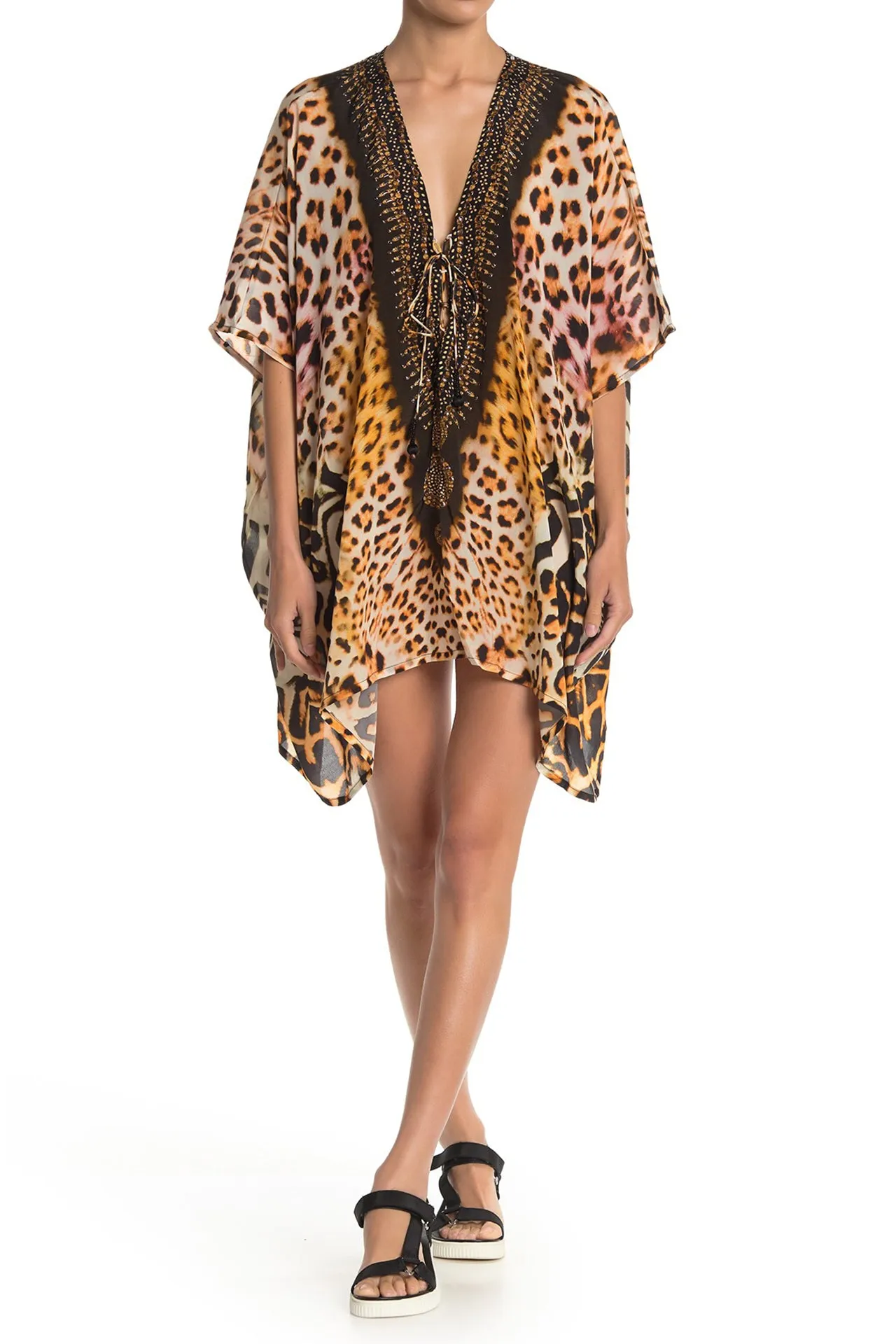 Animal Print Short Kaftan Dresses