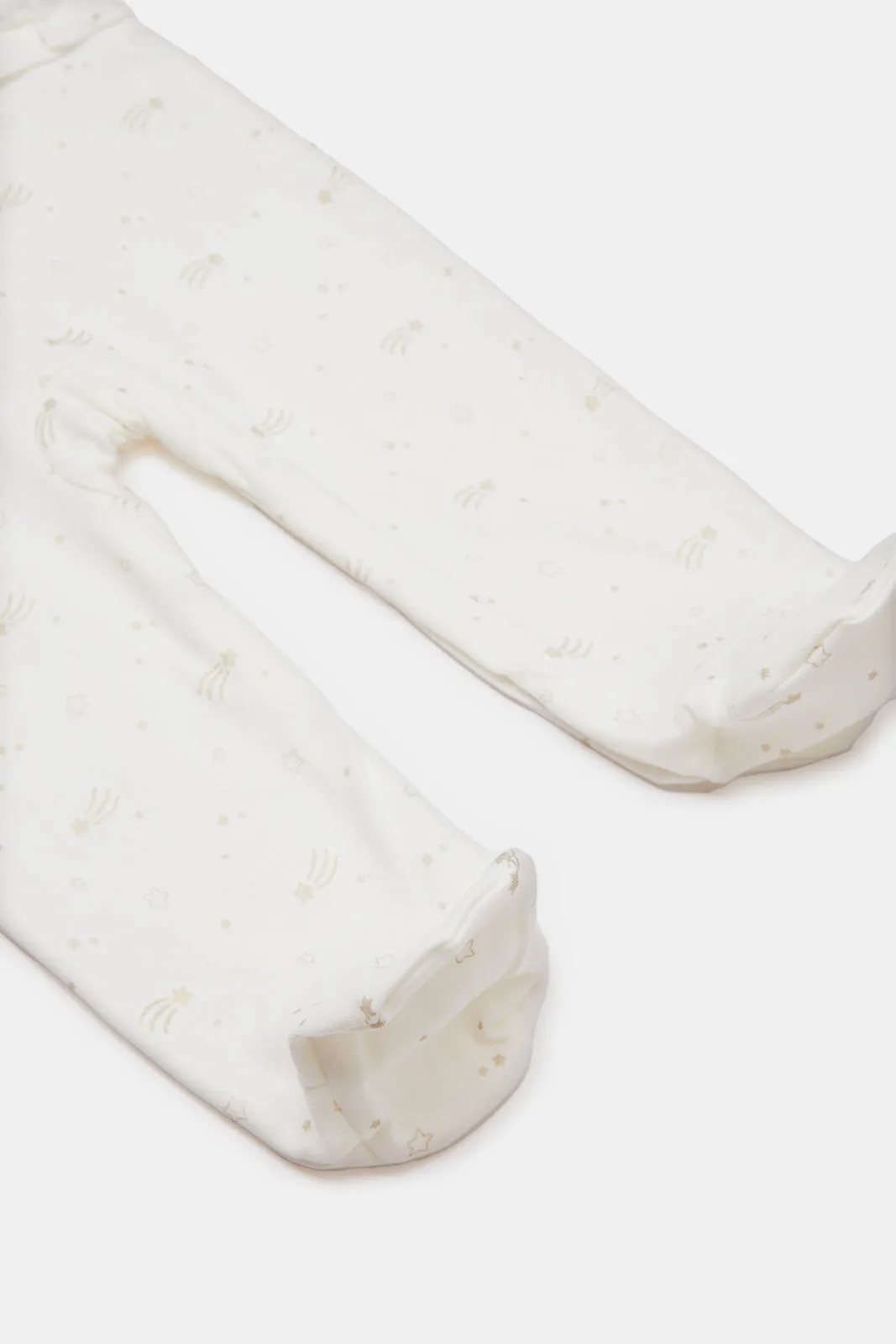 Baby White Collared Sleepsuit With Frills
