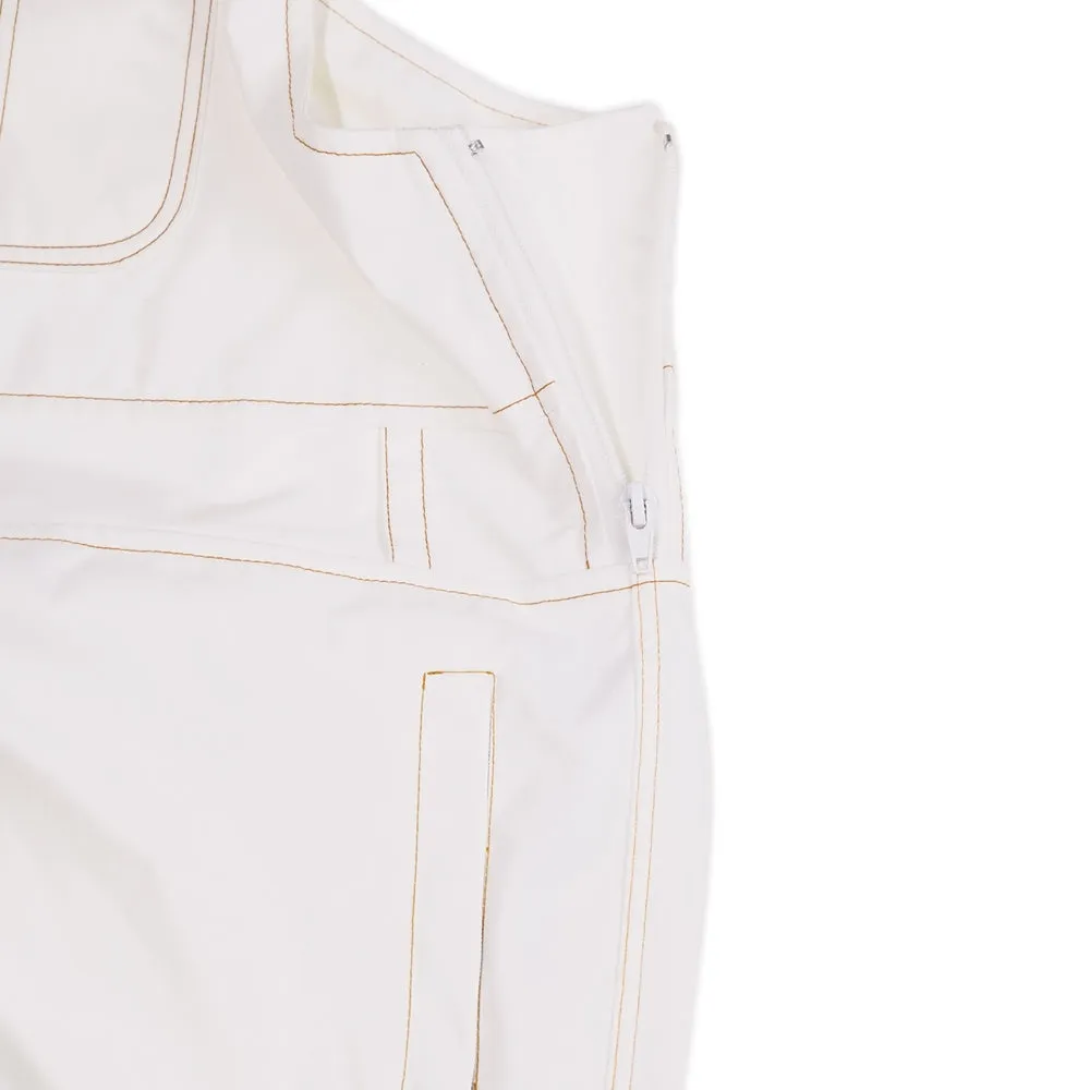 DENIM BIB PANTS WHITE