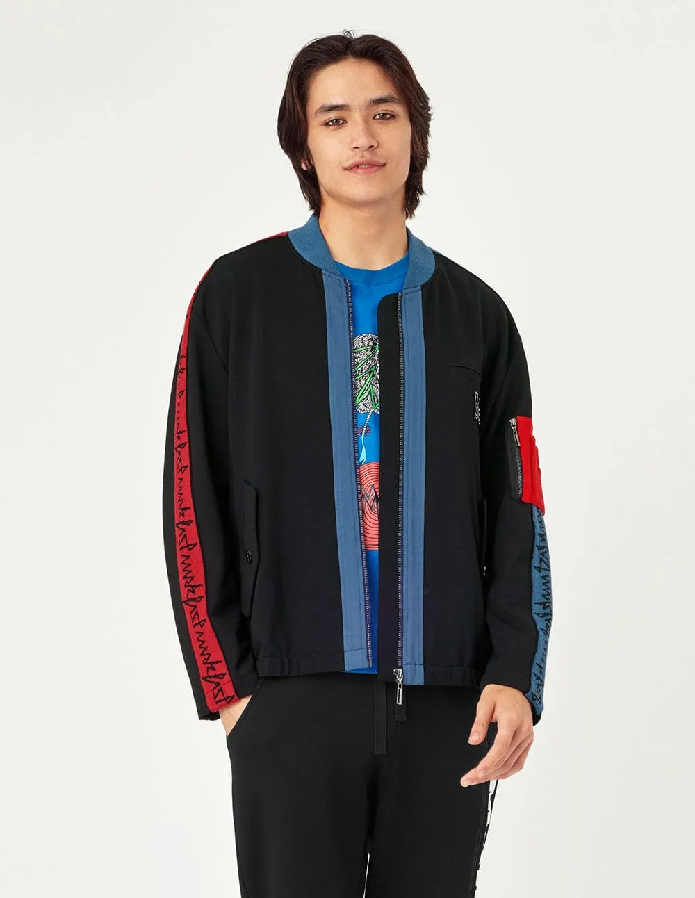 Men Zipped Baseball Jacket