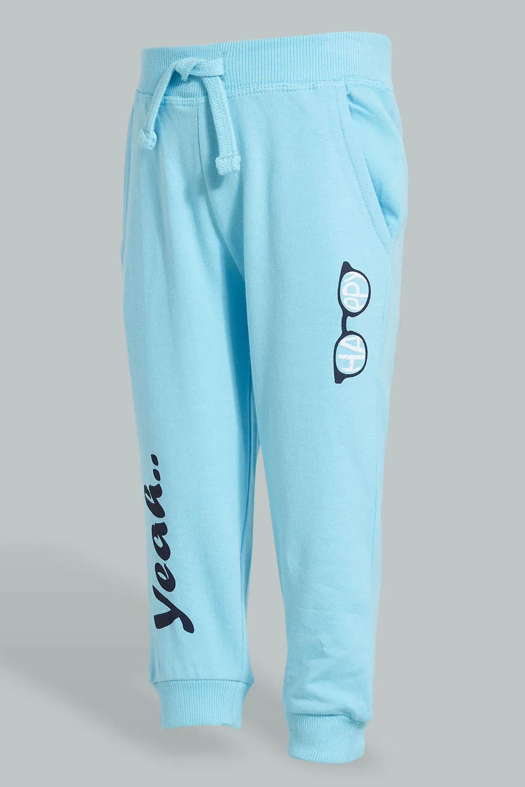 Navy And Blue Printed Joggers (2 Pack)