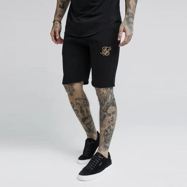 New Summer Sik Silk men short gyms slim fit Bodybuilding Joggers
