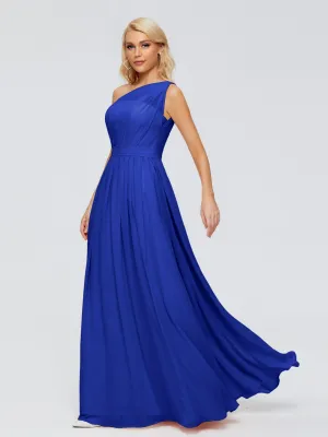 Royal Blue Bridesmaid Dresses Uk Arabella One Shoulder Sash Bridesmaid Dresses