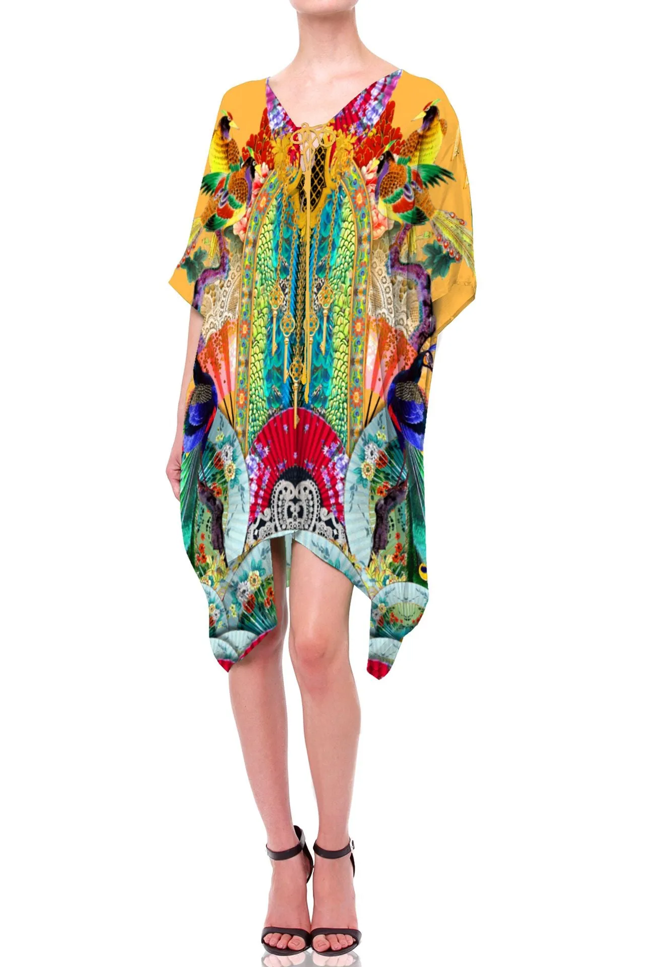 Yellow Kaftan Dress For Ladies